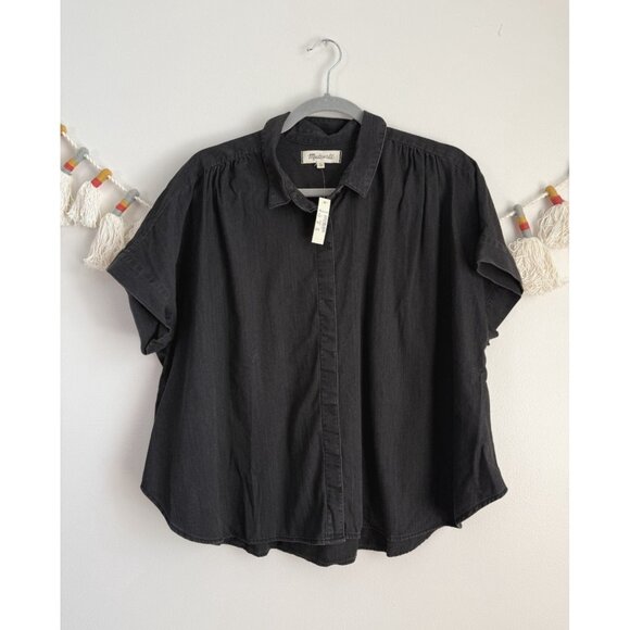 Madewell Tops - Madewell Denim Hilltop Button Front Shirt In Lunar Wash Boxy Relaxed Fit NWT XL
